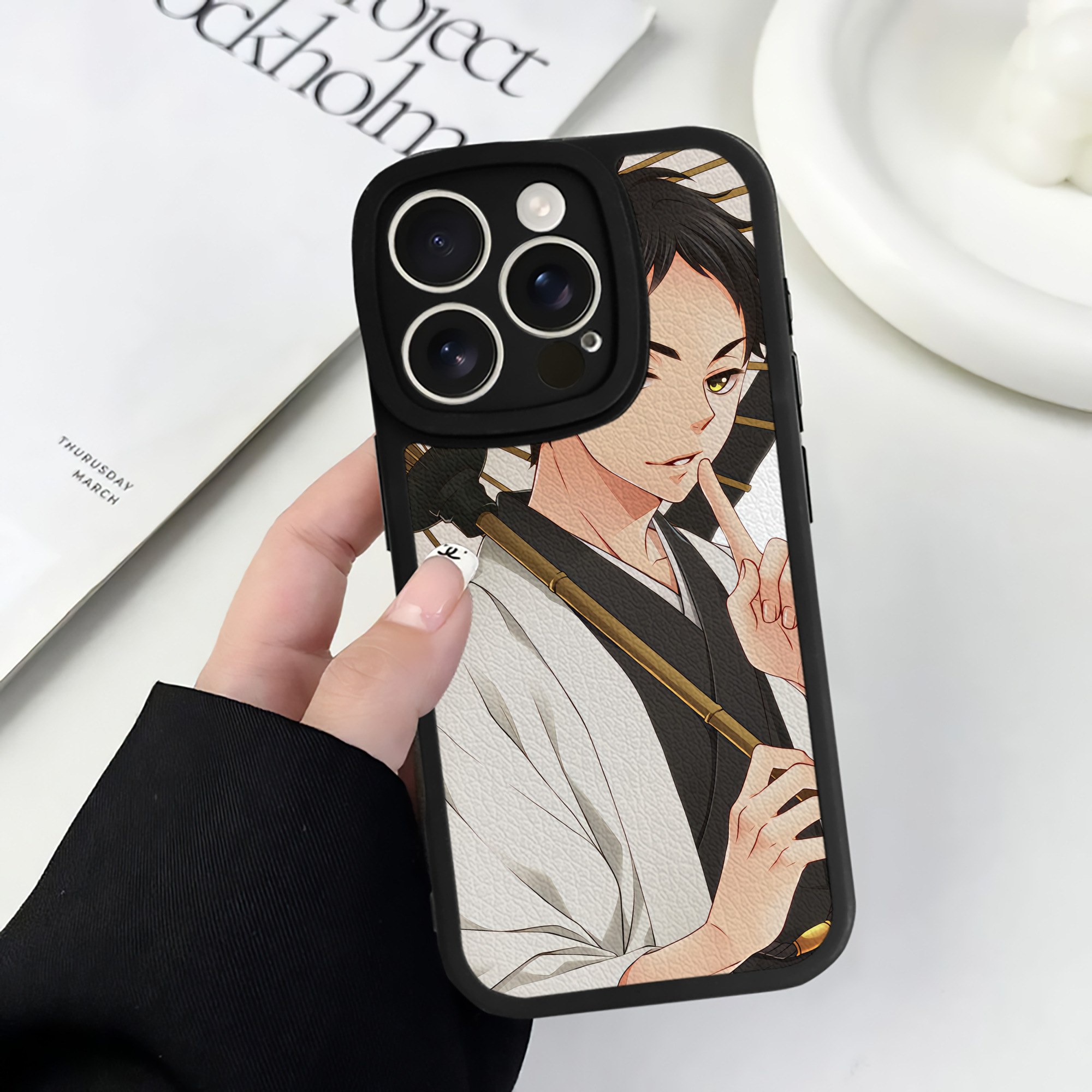 （画像用） ハイキュー!! Haikyu!! 【iPhone 16シリーズ対応】シリコンスマホケース（レザー調） 材質：シリコン